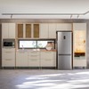 Cozinha Completa Atena 14 Portas 7 Gavetas 100% Mdf com Vidro Jequitibá/Off White - Linea Brasil