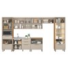 Cozinha Completa Atena 14 Portas 7 Gavetas 100% Mdf com Vidro Jequitibá/Off White - Linea Brasil