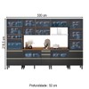 Cozinha Completa Proença 8 Portas 9 Gavetas Ripado 100% Mdf com Vidro Dp3302rp Nogueira/Carbono Prime - Demóbile