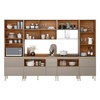 Cozinha Completa Proença 8 Portas 9 Gavetas Ripado 100% Mdf com Vidro Dp3302rp Nogueira/Nude - Demóbile