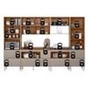 Cozinha Completa Proença 8 Portas 9 Gavetas Ripado 100% Mdf com Vidro Dp3302rp Nogueira/Nude - Demóbile