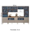 Cozinha Completa Proença 8 Portas 9 Gavetas 100% Mdf com Vidro Dp3302mf Nogueira/Nude Prime Tx - Demóbile