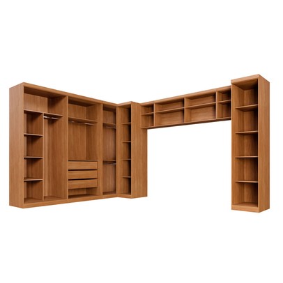 Guarda Roupa Casal Modulado Facinium 9 Portas 3 Gavetas Cinamomo - Pnr Móveis