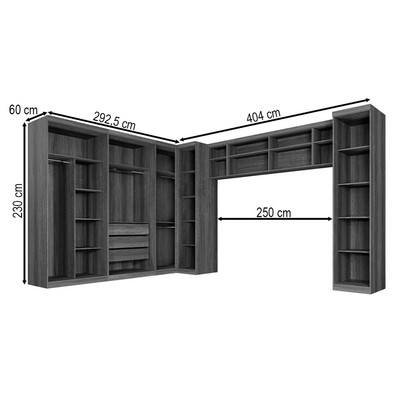 Guarda Roupa Casal Modulado Facinium 9 Portas 3 Gavetas Imbuiá / Off White - Pnr Móveis