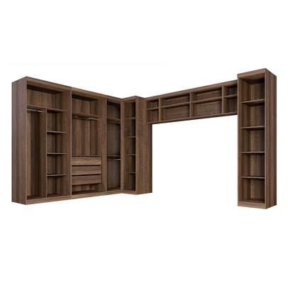 Guarda Roupa Casal Modulado Facinium 9 Portas 3 Gavetas Imbuiá / Off White - Pnr Móveis