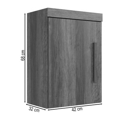 Modulo Facinium Aero Lateral 1 Porta Cinamomo / Off Arenas - Pnr Móveis
