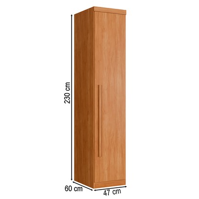 Guarda-Roupa Solteiro Facinium 1 Porta 4 Prateleiras Cinamomo - Pnr Móveis