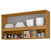 Armário Aéreo Cozinha Amélia 120 Cm 1 Porta Basculante com Vidro Marrocos/Off White - Pnr Móveis