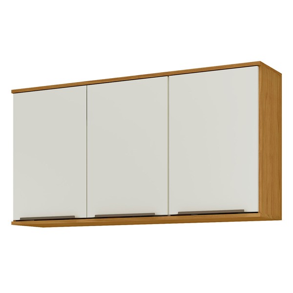 Armário Aéreo Cozinha Amélia 120 Cm 3 Portas 1 Prateleira Marrocos/Off White - Pnr Móveis