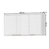 Armário Aéreo de Cozinha 120 Cm Estela 3 Portas Branco Neve - Pnr Móveis