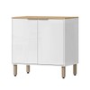 Balcão de Cozinha 80 Cm Estela 2 Portas Branco Neve - Pnr Móveis
