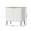 Balcão de Cozinha 80 Cm Estela 2 Portas Branco Neve - Pnr Móveis