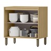 Balcão de Cozinha 80 Cm Estela 2 Portas Castanho/Off White - Pnr Móveis