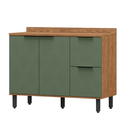 Balcão de Cozinha para Pia Cloe 2 Portas 2 Gavetas 100% Mdf Freijó/Jade Bto03 - Pnr Móveis