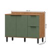 Balcão de Cozinha para Pia Cloe 2 Portas 2 Gavetas 100% Mdf Freijó/Jade Bto03 - Pnr Móveis