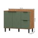 Balcão de Cozinha para Pia Cloe 2 Portas 2 Gavetas 100% Mdf Freijó/Jade Bto03 - Pnr Móveis