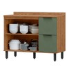 Balcão de Cozinha para Pia Cloe 2 Portas 2 Gavetas 100% Mdf Freijó/Jade Bto03 - Pnr Móveis