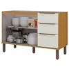 Balcão de Cozinha para Pia Amélia 120 Cm 3 Portas 2 Gavetas Marrocos/Off White - Pnr Móveis