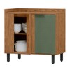 Balcão de Cozinha Cloe 100% Mdf 1 Porta Freijó/Jade - Pnr Móveis