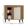 Balcão de Cozinha Cloe 100% Mdf 1 Porta Freijó/Off White - Pnr Móveis