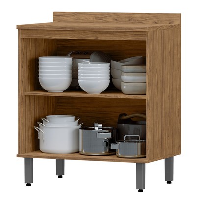 Balcão de Cozinha Cloe 2 Portas 100% Mdf Freijó/Jade Bto02 - Pnr Móveis