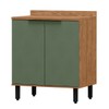 Balcão de Cozinha Cloe 2 Portas 100% Mdf Freijó/Jade Bto02 - Pnr Móveis