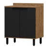Balcão de Cozinha Cloe 2 Portas 100% Mdf Freijó/Nero Bto02 - Pnr Móveis