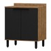 Balcão de Cozinha Cloe 2 Portas 100% Mdf Freijó/Nero Bto02 - Pnr Móveis