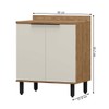Balcão de Cozinha Cloe 2 Portas 100% Mdf Freijó/Off White Bto02 - Pnr Móveis