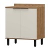 Balcão de Cozinha Cloe 2 Portas 100% Mdf Freijó/Off White Bto02 - Pnr Móveis