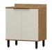Balcão de Cozinha Cloe 2 Portas 100% Mdf Freijó/Off White Bto02 - Pnr Móveis
