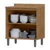 Balcão de Cozinha Cloe 2 Portas 100% Mdf Freijó/Off White Bto02 - Pnr Móveis