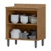 Balcão de Cozinha Cloe 2 Portas 100% Mdf Freijó/Off White Bto02 - Pnr Móveis