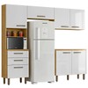 Cozinha Compacta Bianca 6 Portas 3 Gavetas Marrocos/Branco - Pnr Móveis