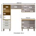 Cozinha Compacta Bianca 6 Portas 3 Gavetas Marrocos/Branco - Pnr Móveis