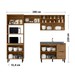 Cozinha Compacta Sophie 7 Portas 3 Gavetas com Vidro 100% Mdf Freijo - Pnr Móveis