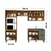 Cozinha Compacta Sophie 7 Portas 3 Gavetas com Vidro 100% Mdf Freijo/Jade - Pnr Móveis