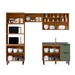 Cozinha Compacta Sophie 7 Portas 3 Gavetas com Vidro 100% Mdf Freijo/Jade - Pnr Móveis