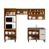 Cozinha Compacta Sophie 7 Portas 3 Gavetas com Vidro 100% Mdf Freijo/Off White - Pnr Móveis