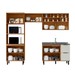 Cozinha Compacta Sophie 7 Portas 3 Gavetas com Vidro 100% Mdf Freijo/Off White - Pnr Móveis