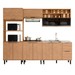 Cozinha Completa Sophie 9 Portas 3 Gavetas com Vidro 100% Mdf Freijo - Pnr Móveis