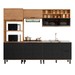 Cozinha Completa Sophie 9 Portas 3 Gavetas com Vidro 100% Mdf Freijo/Nero - Pnr Móveis
