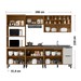 Cozinha Completa Sophie 9 Portas 3 Gavetas com Vidro 100% Mdf Freijo/Off White - Pnr Móveis