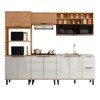 Cozinha Completa Sophie 9 Portas 3 Gavetas com Vidro 100% Mdf Freijo/Off White - Pnr Móveis