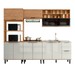 Cozinha Completa Sophie 9 Portas 3 Gavetas com Vidro 100% Mdf Freijo/Off White - Pnr Móveis
