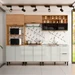 Cozinha Completa Sophie 9 Portas 3 Gavetas com Vidro 100% Mdf Freijo/Off White - Pnr Móveis