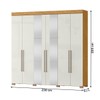 Guarda-Roupa Casal Dalila 6 Portas 2 Gavetas com Espelho Marrocos/Off White - Pnr Móveis