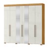 Guarda-Roupa Casal Dalila 6 Portas 2 Gavetas com Espelho Marrocos/Off White - Pnr Móveis