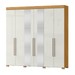 Guarda-Roupa Casal Dalila 6 Portas 2 Gavetas com Espelho Marrocos/Off White - Pnr Móveis
