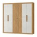 Guarda-Roupa Casal Salomé 100% Mdf 6 Portas 3 Gavetas Marrocos/Off White - Pnr Móveis